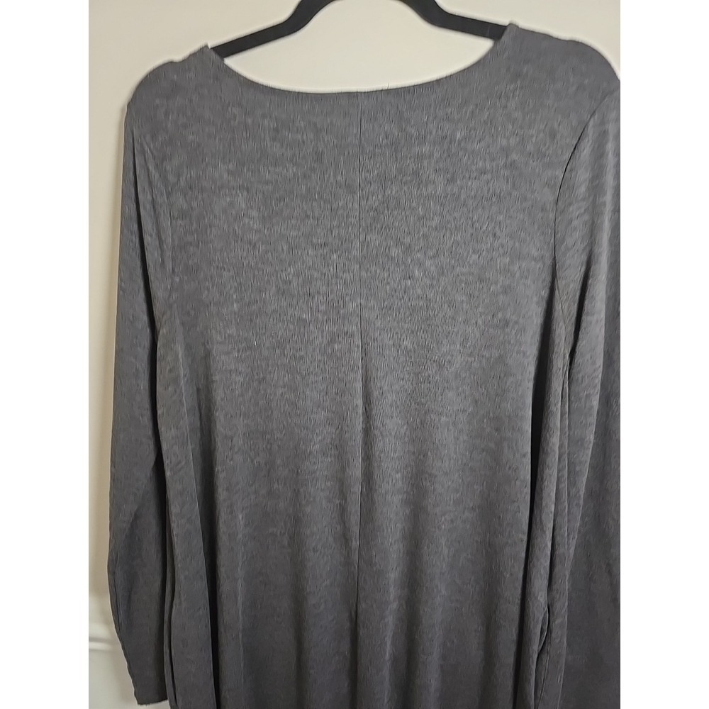 Zenana Premium Women's Gray 3/4 Sleeve Stretch Shift Dress Size‎ L Pockets - Picture 6 of 10